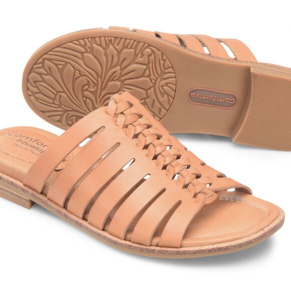 NEW Comfortiva Dasya Slide Sandals - Leather in Luggage For Women 253 3M2 - Picture 1 of 4